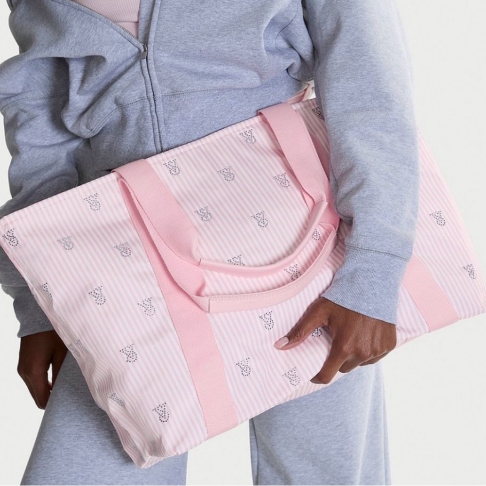 Victoria's Secret Pink Striped Travel Bag